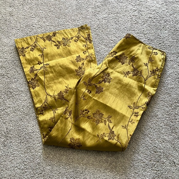 ABITART Roma Made in Italy Silk Floral Embroidered Organza Flare Leg Pants - Picture 1 of 4